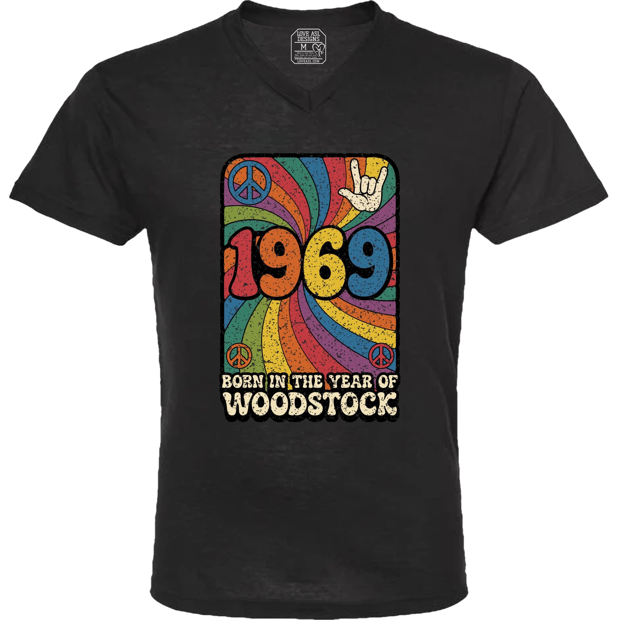 1969 Woodstock V-Neck T-Shirt (MEN)