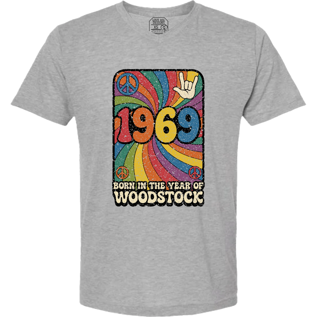 1969 Woodstock V-Neck T-Shirt (MEN)