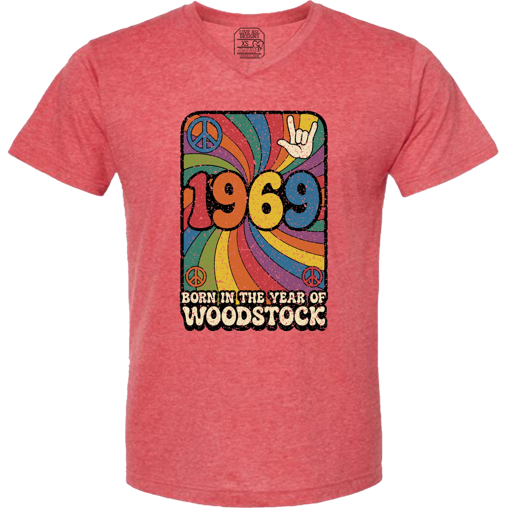 1969 Woodstock V-Neck T-Shirt (MEN)
