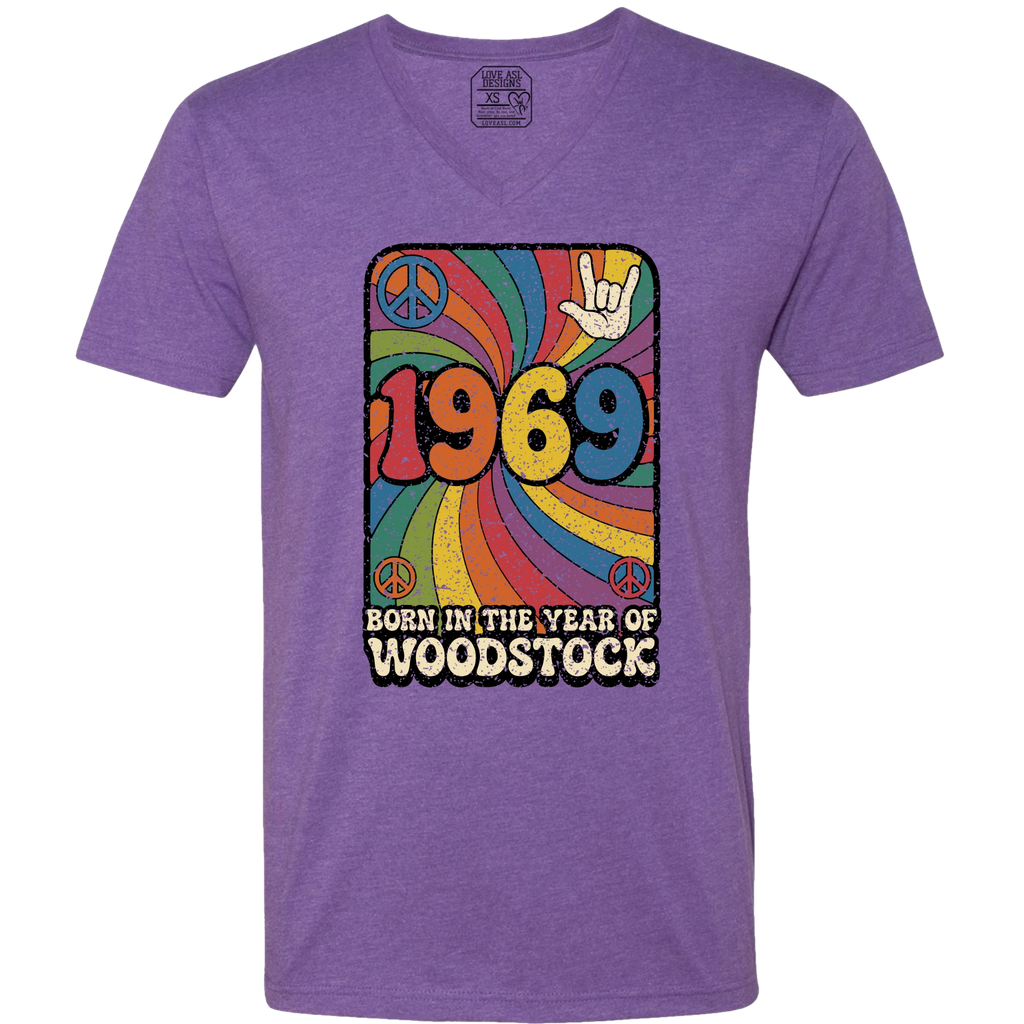 1969 Woodstock V-Neck T-Shirt (MEN)