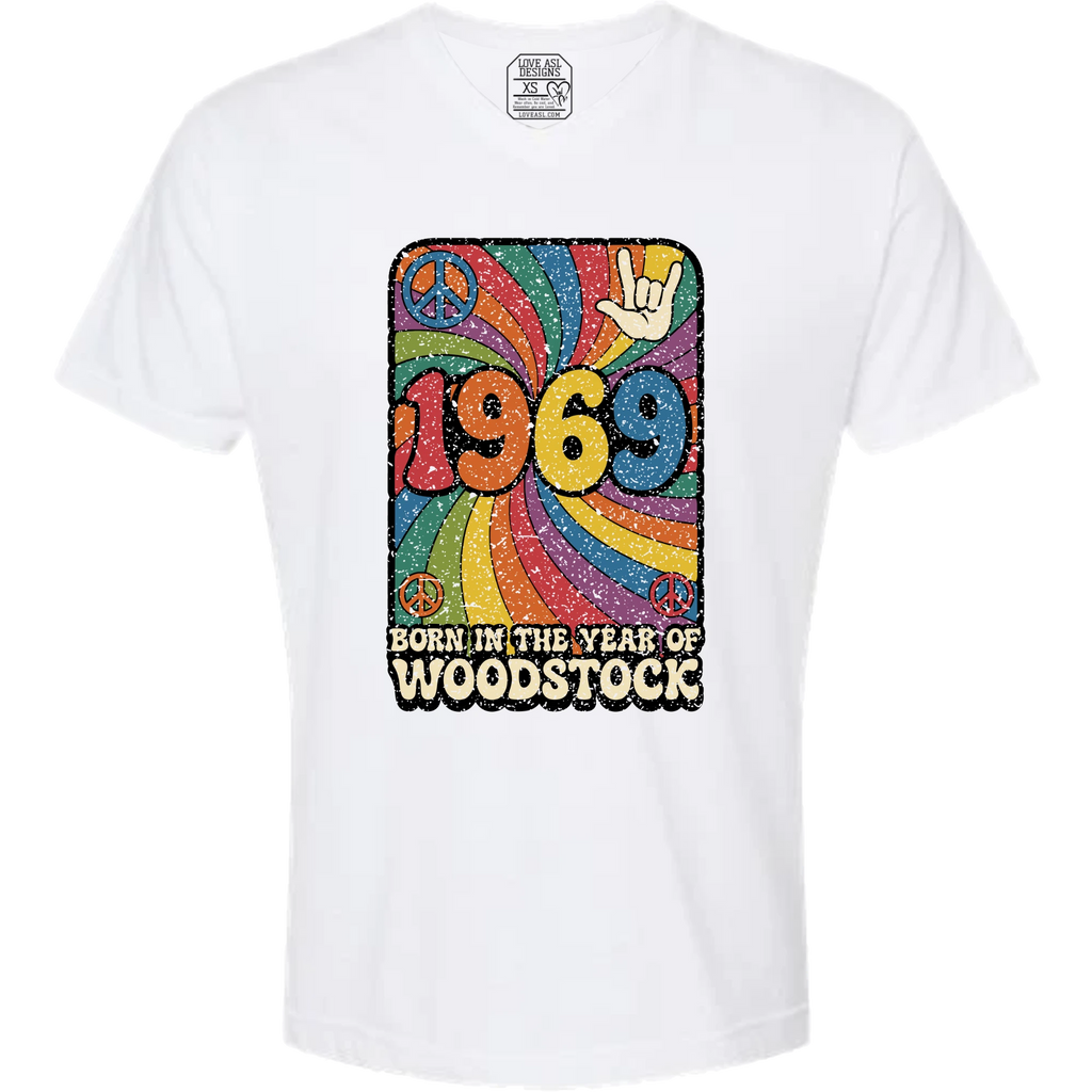 1969 Woodstock V-Neck T-Shirt (MEN)