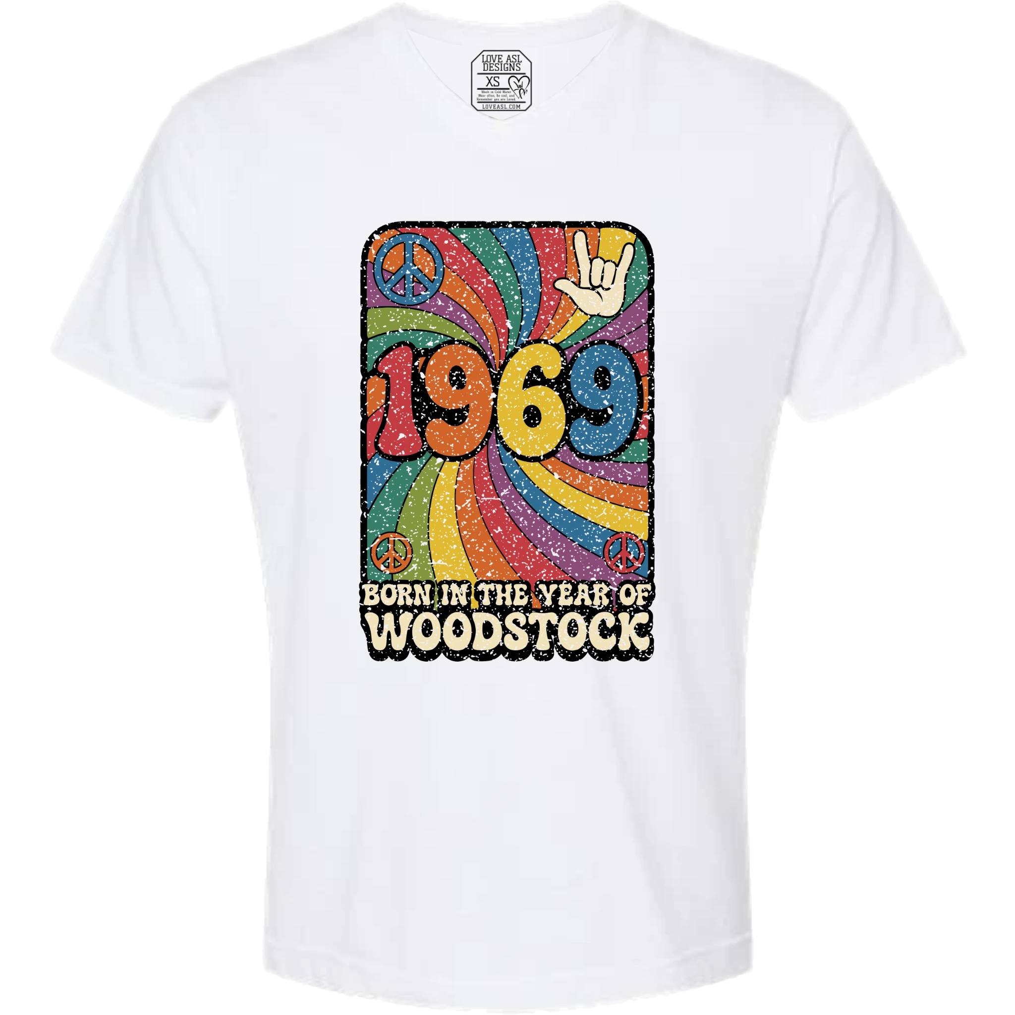 1969 Woodstock V-Neck T-Shirt (MEN)