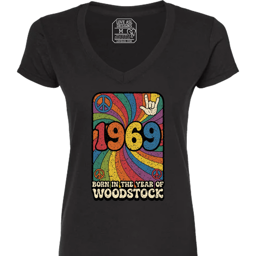1969 Woodstock V-Neck T-Shirt (WOMEN)