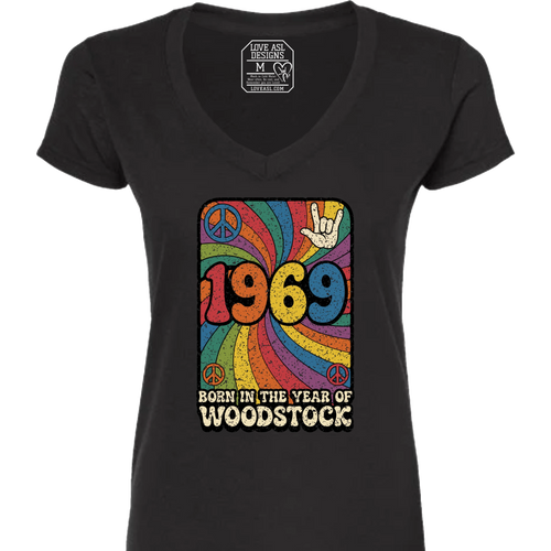 1969 Woodstock V-Neck T-Shirt (WOMEN)
