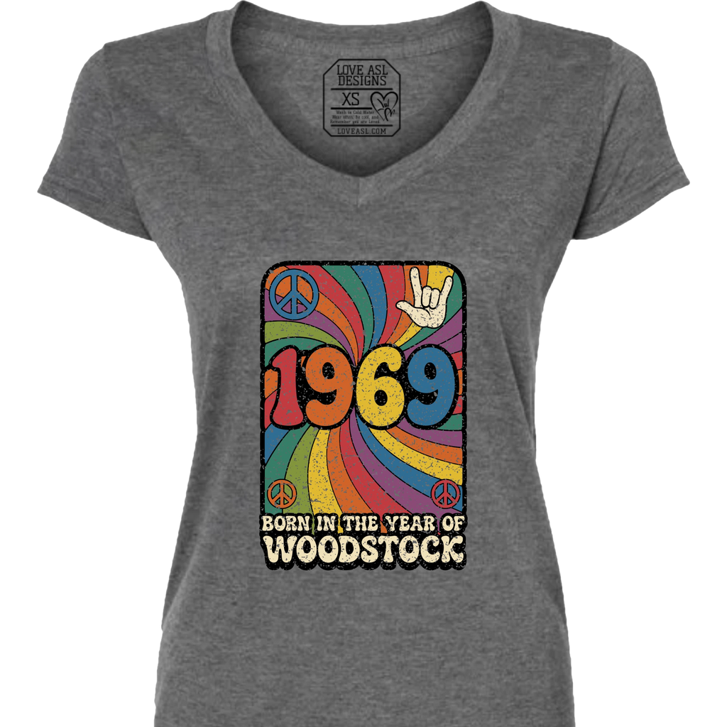 1969 Woodstock V-Neck T-Shirt (WOMEN)