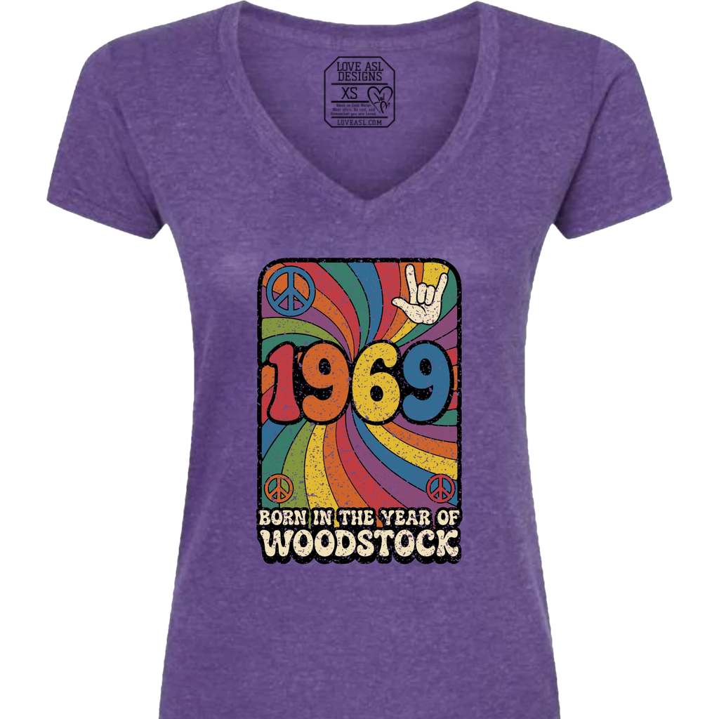 1969 Woodstock V-Neck T-Shirt (WOMEN)
