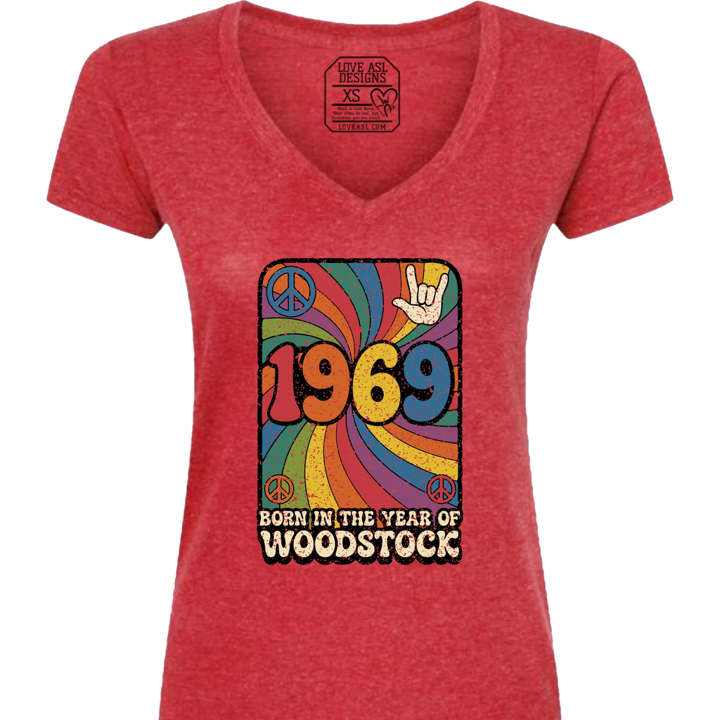 1969 Woodstock V-Neck T-Shirt (WOMEN)