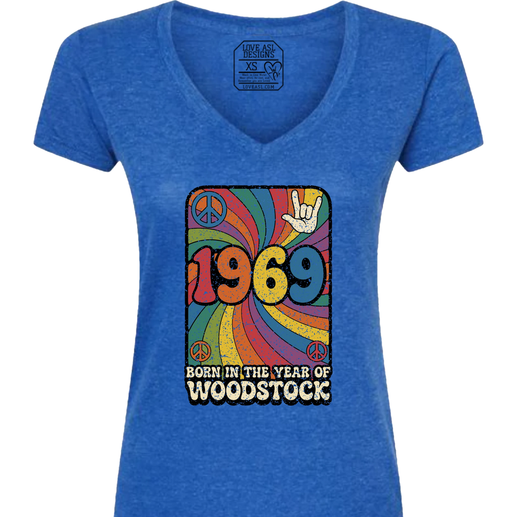 1969 Woodstock V-Neck T-Shirt (WOMEN)