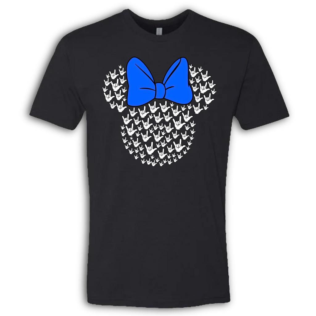 ASL Disney Silhouette Blue/White Crew Shirt
