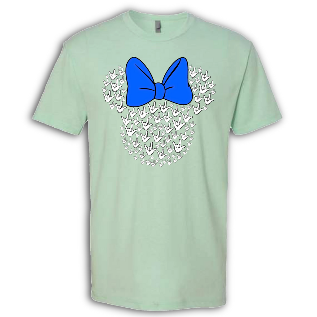 ASL Disney Silhouette Blue/White Crew Shirt