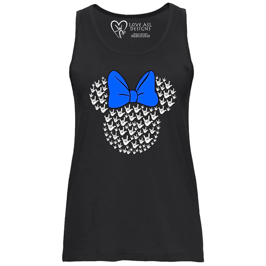 ASL Disney Silhouette Blue/White Tank Top (WOMEN)