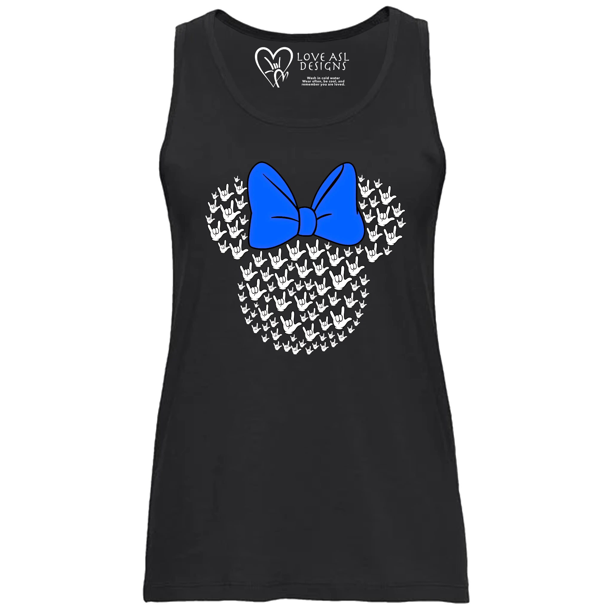 ASL Disney Silhouette Blue/White Tank Top (WOMEN)