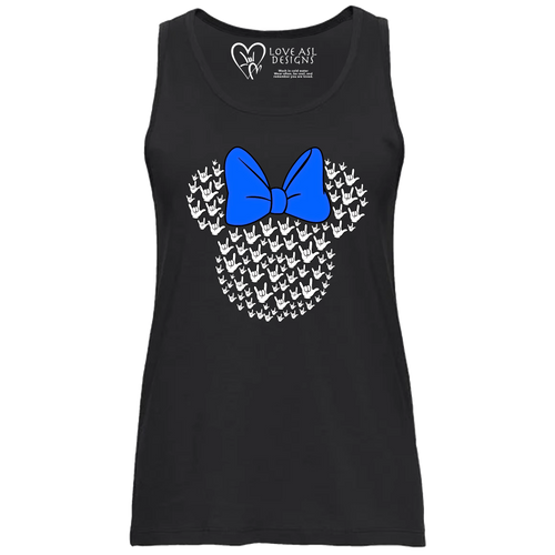 ASL Disney Silhouette Blue/White Tank Top (WOMEN)