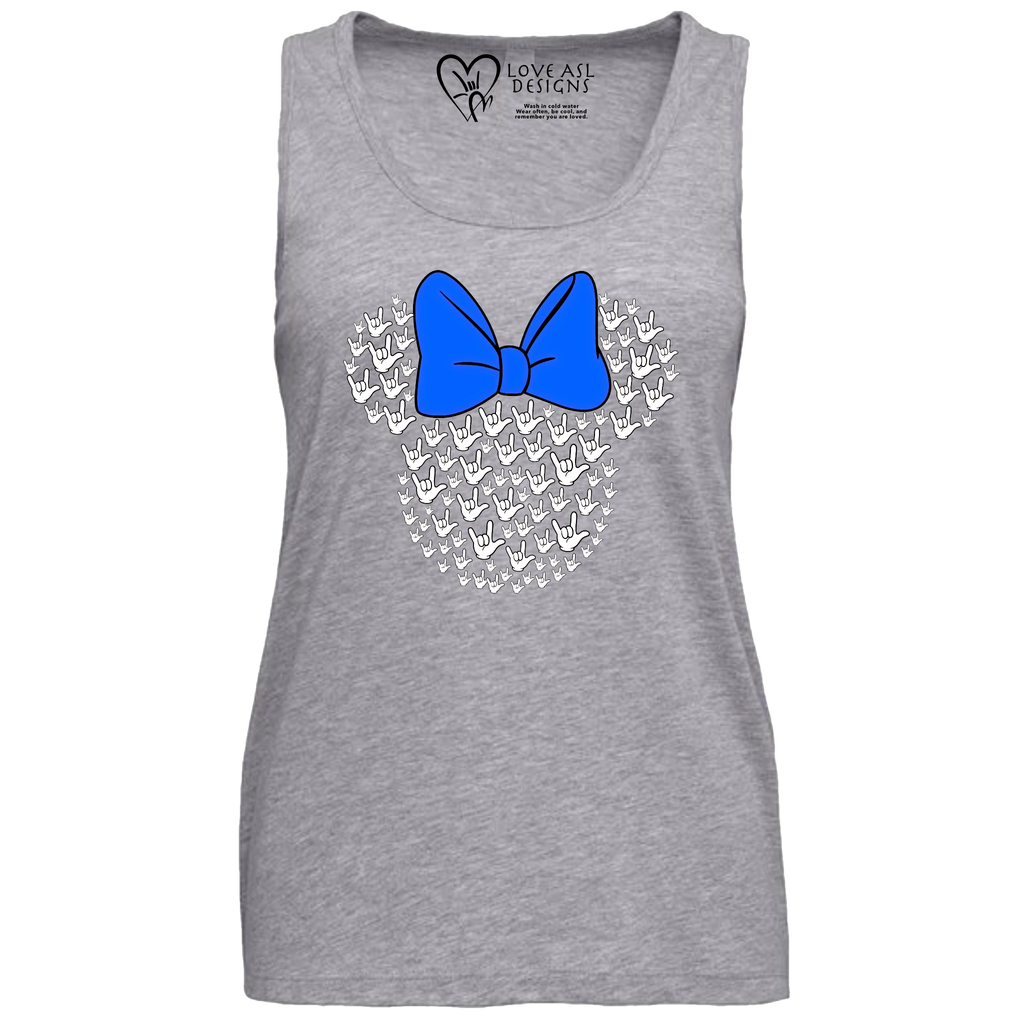 ASL Disney Silhouette Blue/White Tank Top (WOMEN)