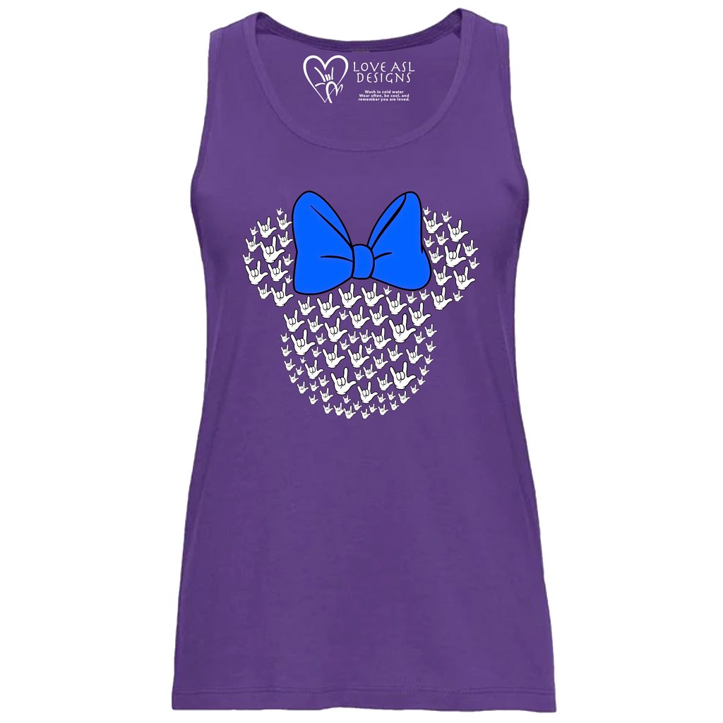 ASL Disney Silhouette Blue/White Tank Top (WOMEN)