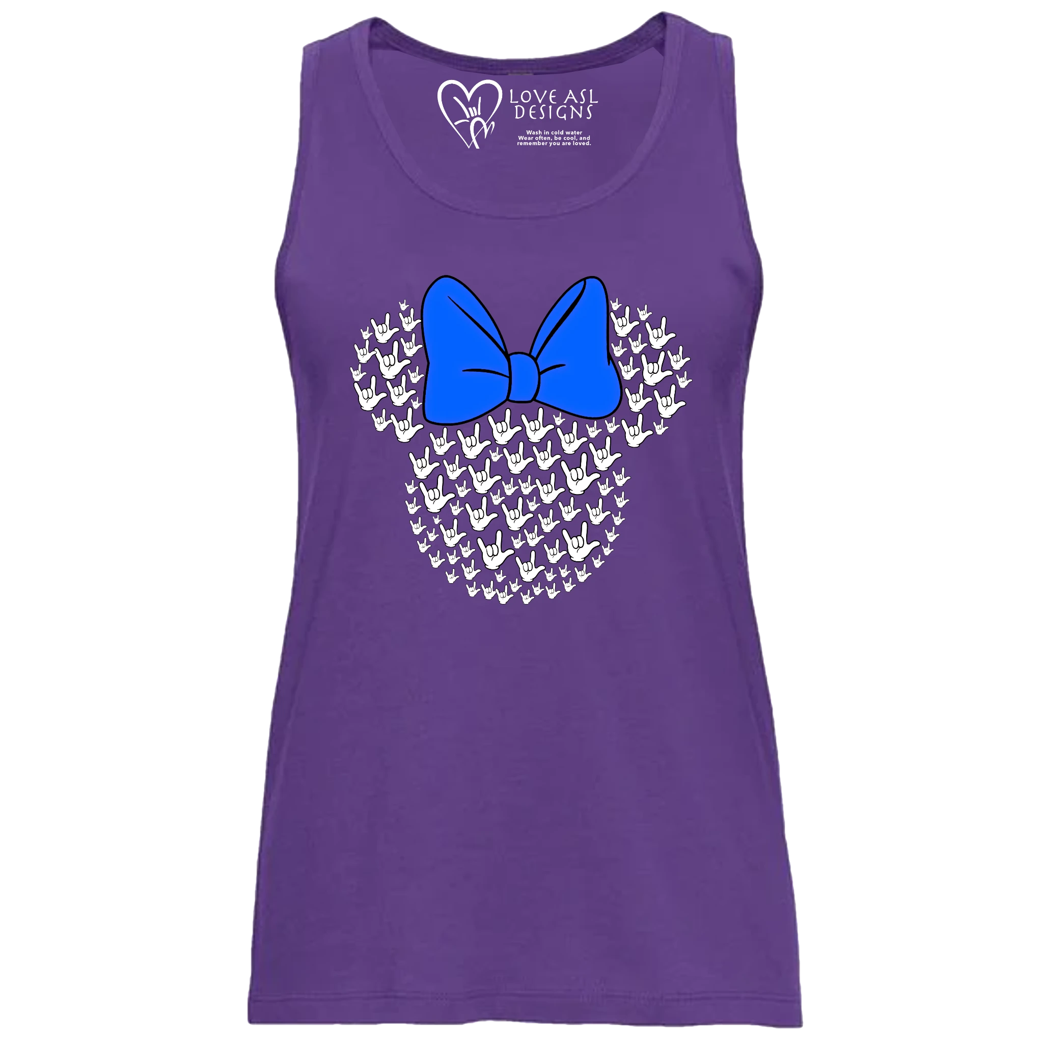 ASL Disney Silhouette Blue/White Tank Top (WOMEN)