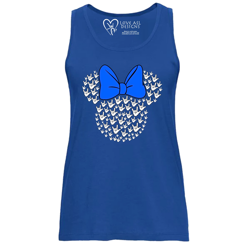 ASL Disney Silhouette Blue/White Tank Top (WOMEN)