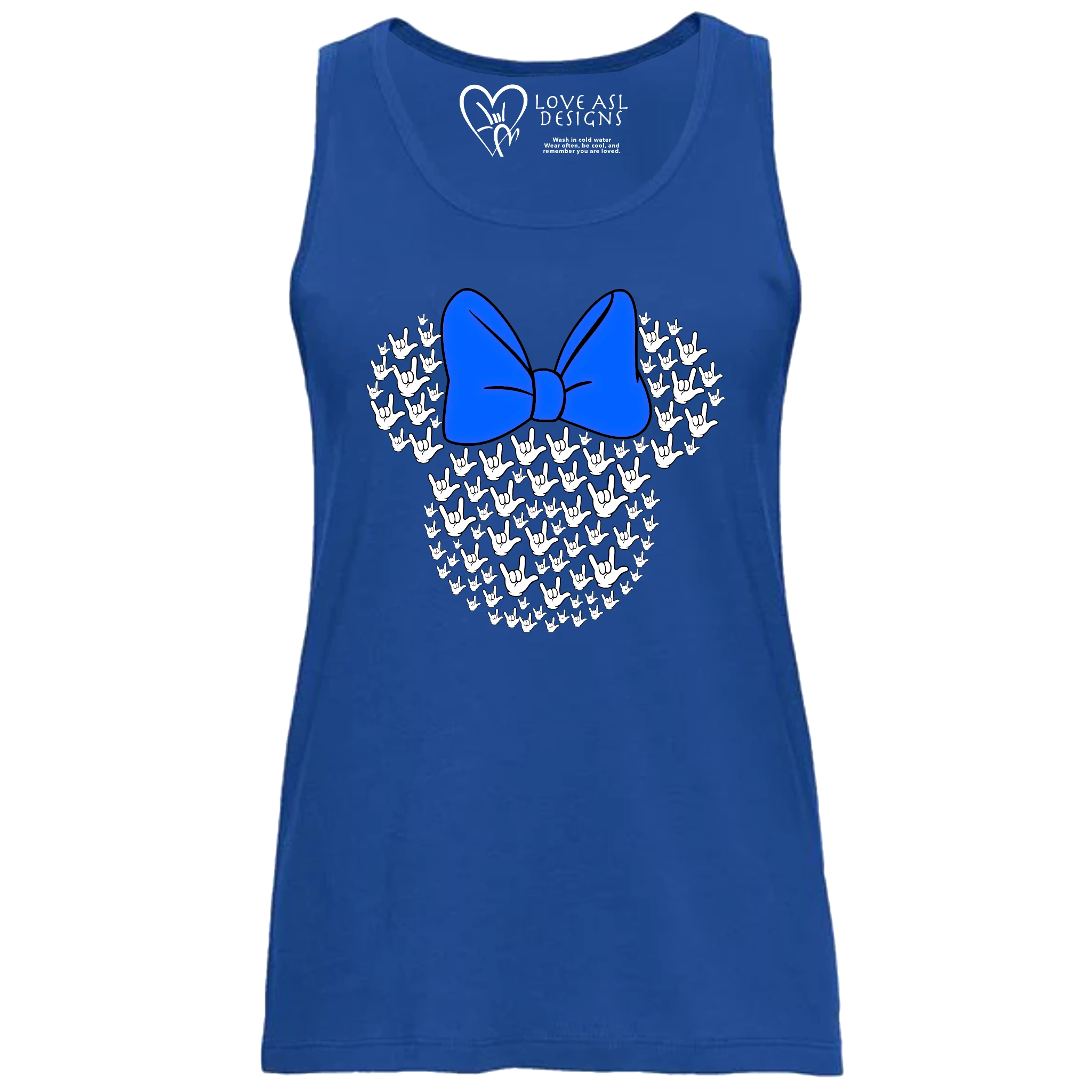 ASL Disney Silhouette Blue/White Tank Top (WOMEN)