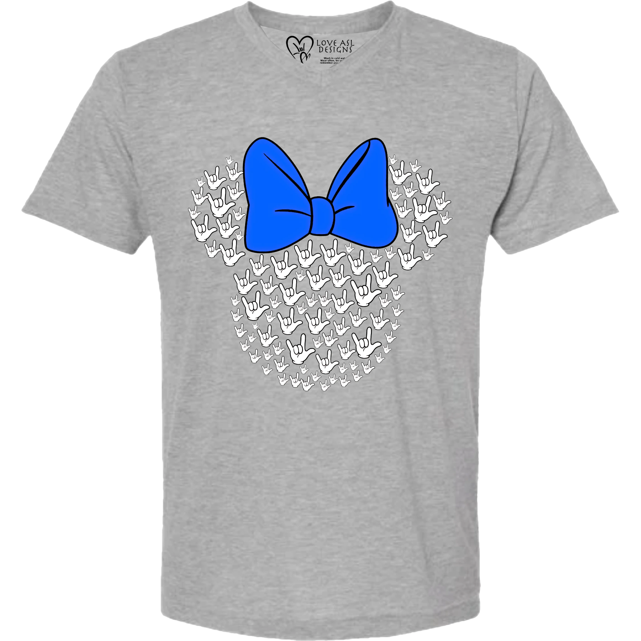 ASL Disney Silhouette Blue/White V-Neck Shirt (MEN)