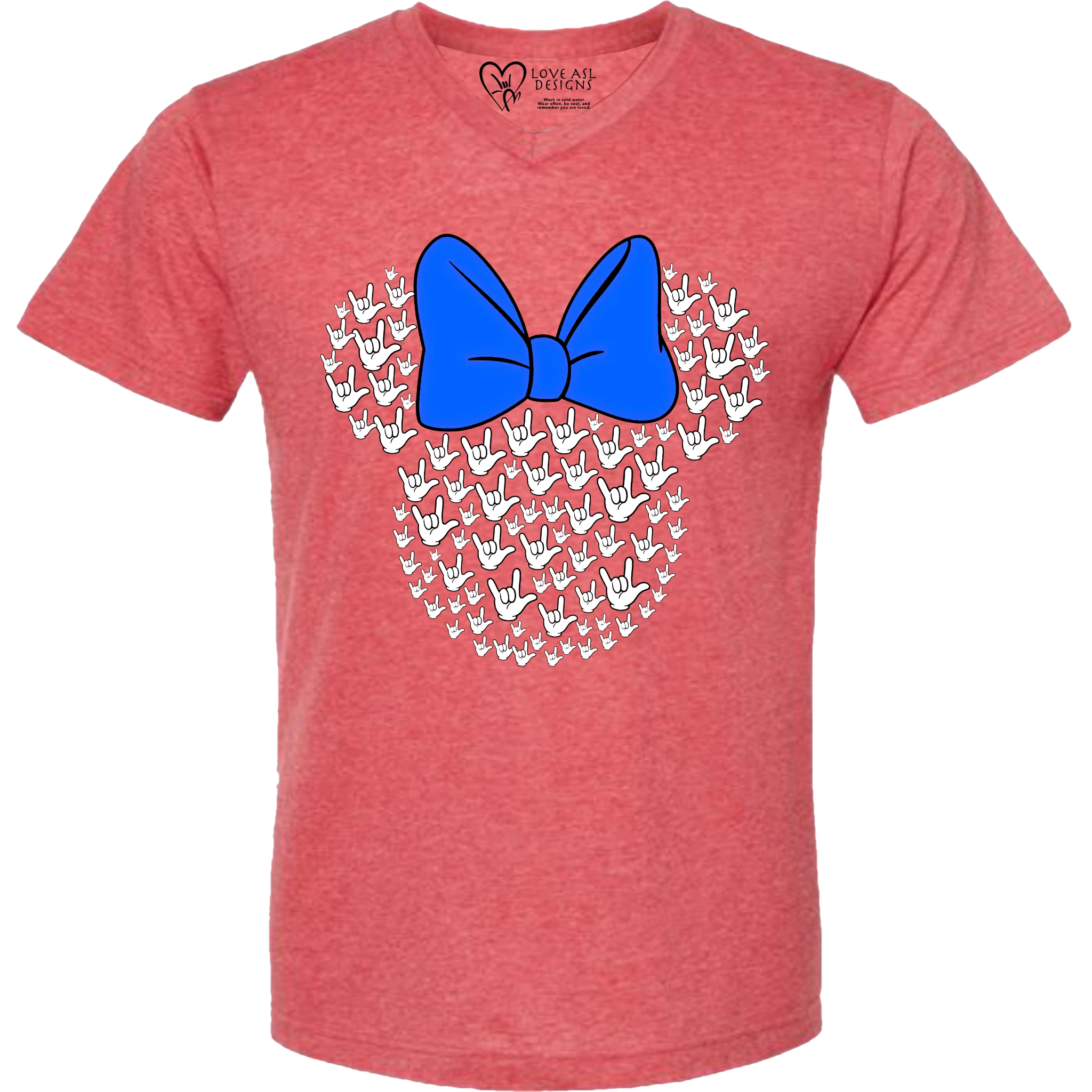 ASL Disney Silhouette Blue/White V-Neck Shirt (MEN)