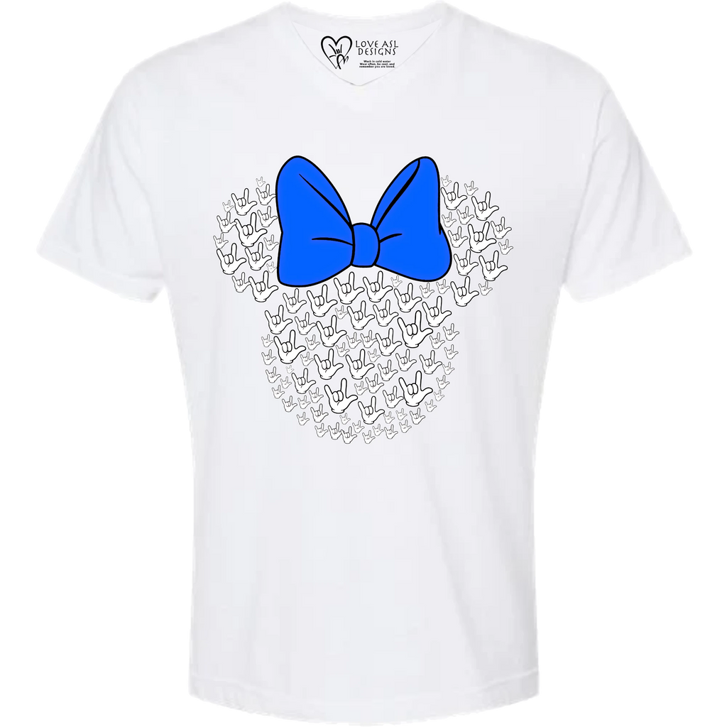 ASL Disney Silhouette Blue/White V-Neck Shirt (MEN)