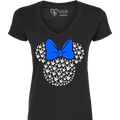 ASL Disney Silhouette Blue/White V-Neck Shirt (WOMEN)