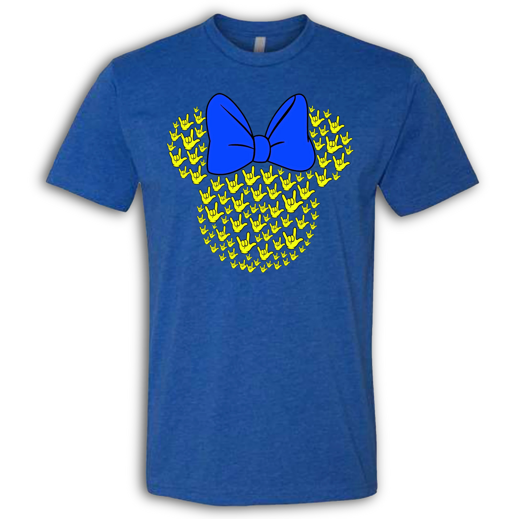ASL Disney Silhouette Blue/Yellow Crew Shirt