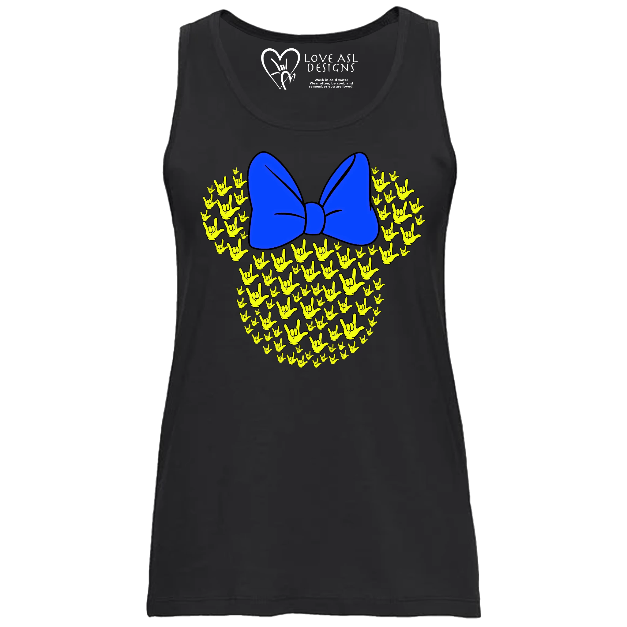 ASL Disney Silhouette Blue/Yellow Tank Top (WOMEN)