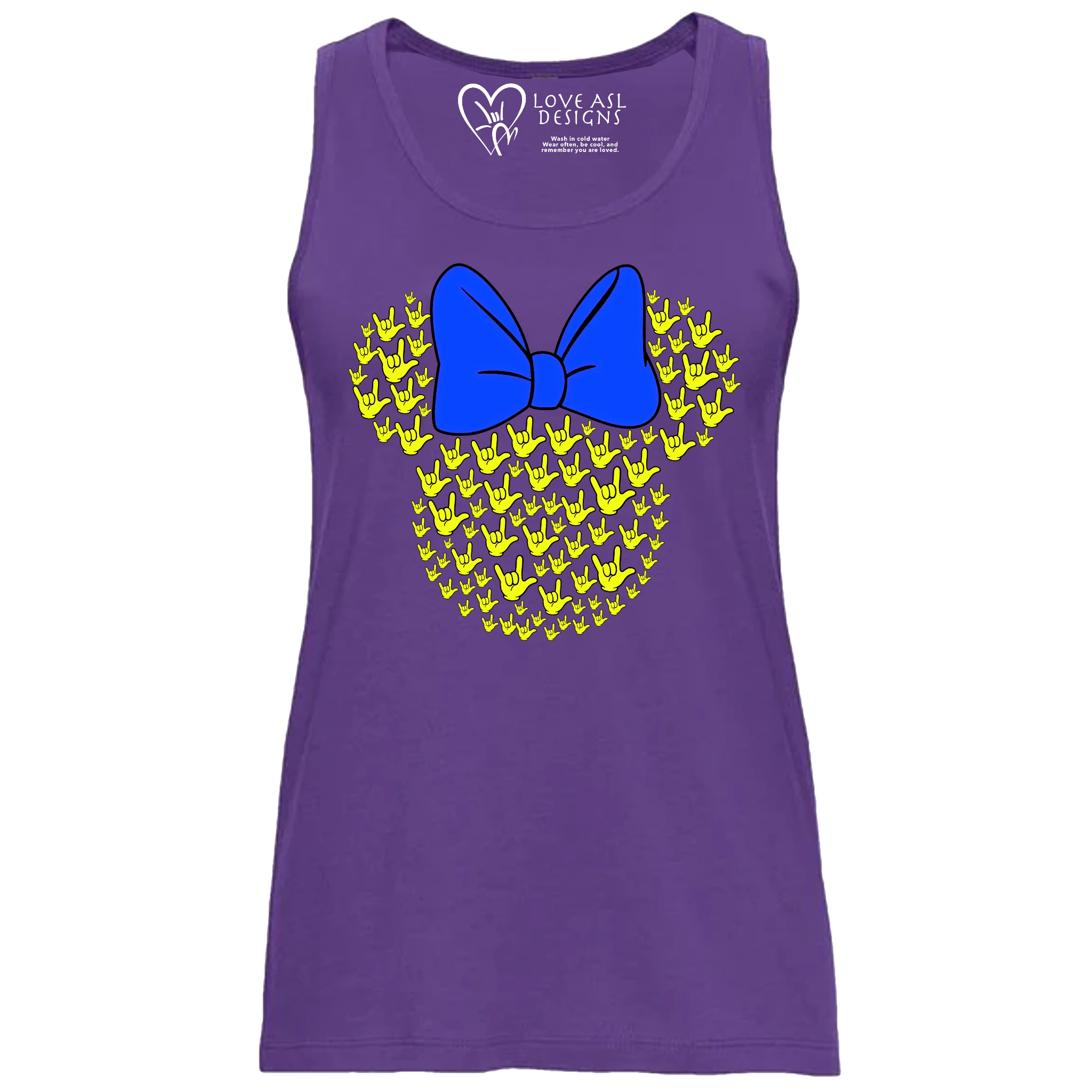 ASL Disney Silhouette Blue/Yellow Tank Top (WOMEN)