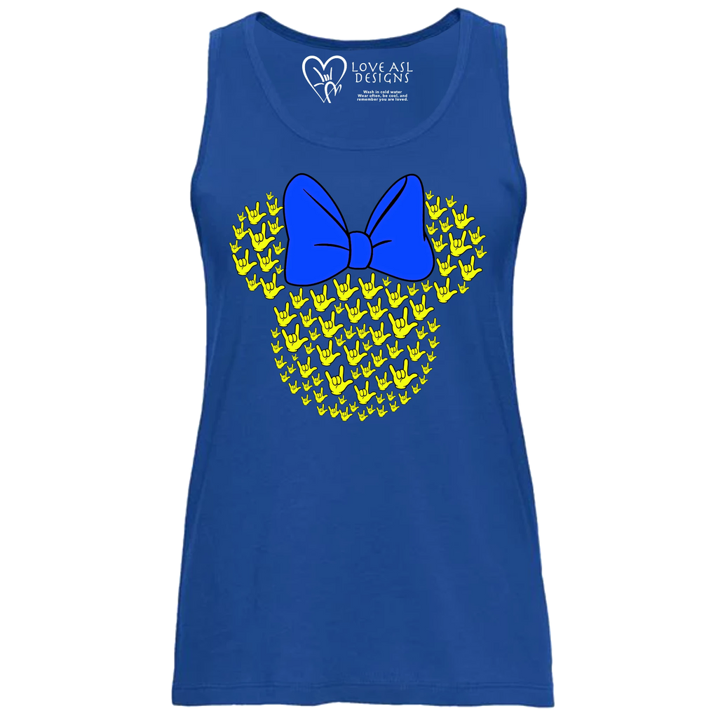 ASL Disney Silhouette Blue/Yellow Tank Top (WOMEN)