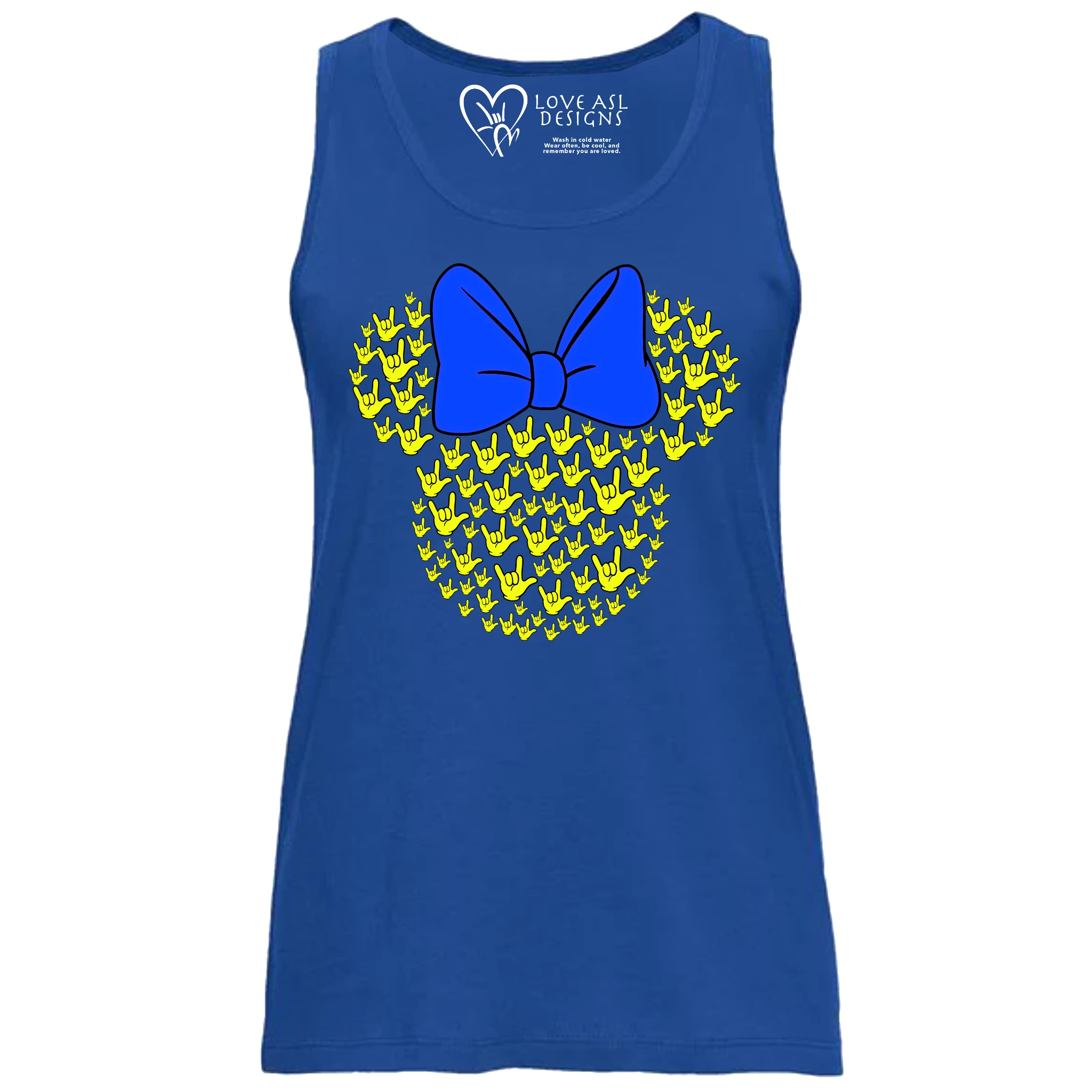 ASL Disney Silhouette Blue/Yellow Tank Top (WOMEN)