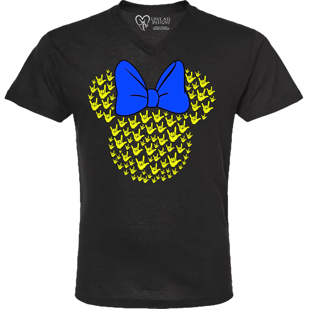 ASL Disney Silhouette Blue/Yellow V-Neck Shirt (MEN)