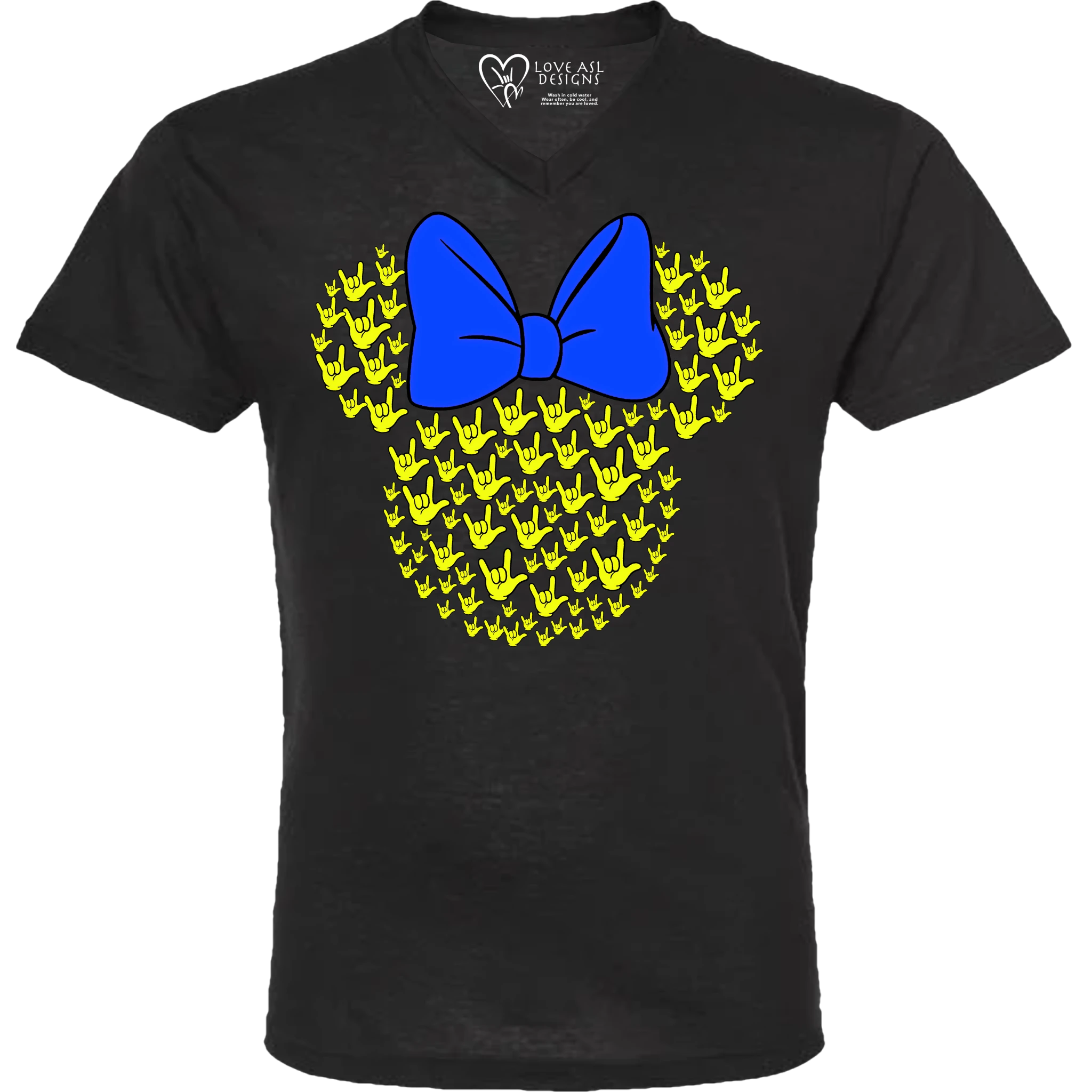 ASL Disney Silhouette Blue/Yellow V-Neck Shirt (MEN)