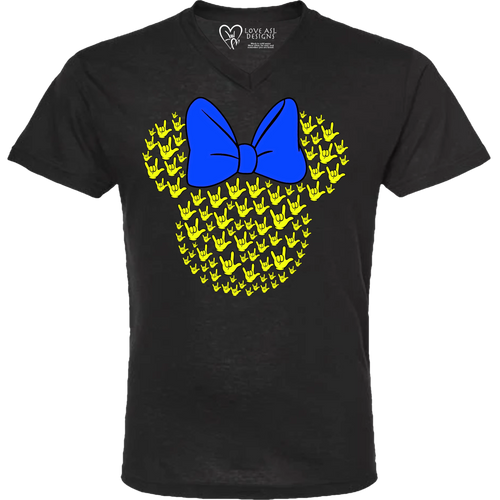 ASL Disney Silhouette Blue/Yellow V-Neck Shirt (MEN)