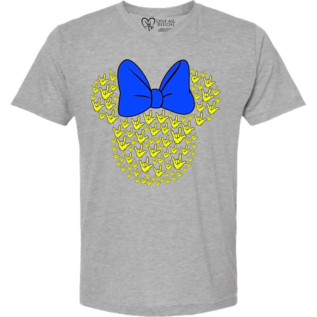 ASL Disney Silhouette Blue/Yellow V-Neck Shirt (MEN)