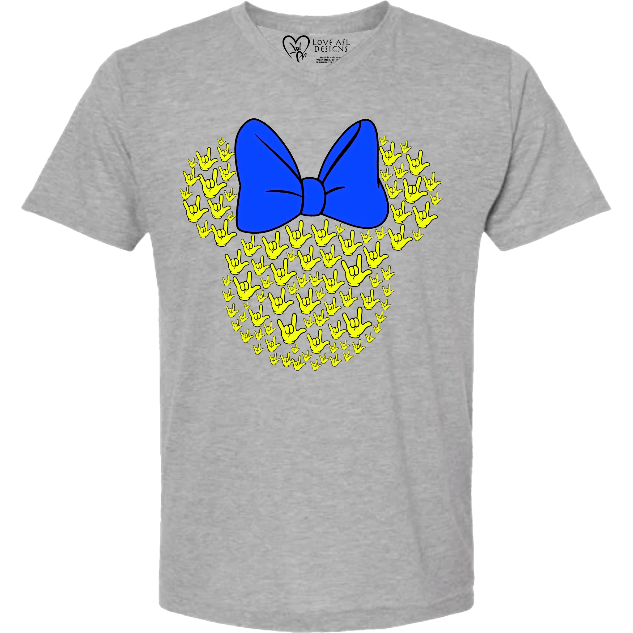 ASL Disney Silhouette Blue/Yellow V-Neck Shirt (MEN)