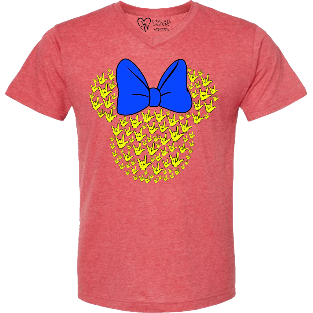 ASL Disney Silhouette Blue/Yellow V-Neck Shirt (MEN)