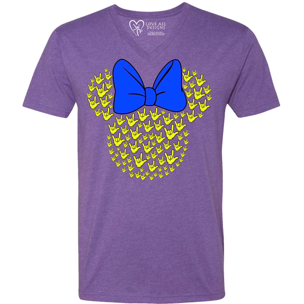 ASL Disney Silhouette Blue/Yellow V-Neck Shirt (MEN)