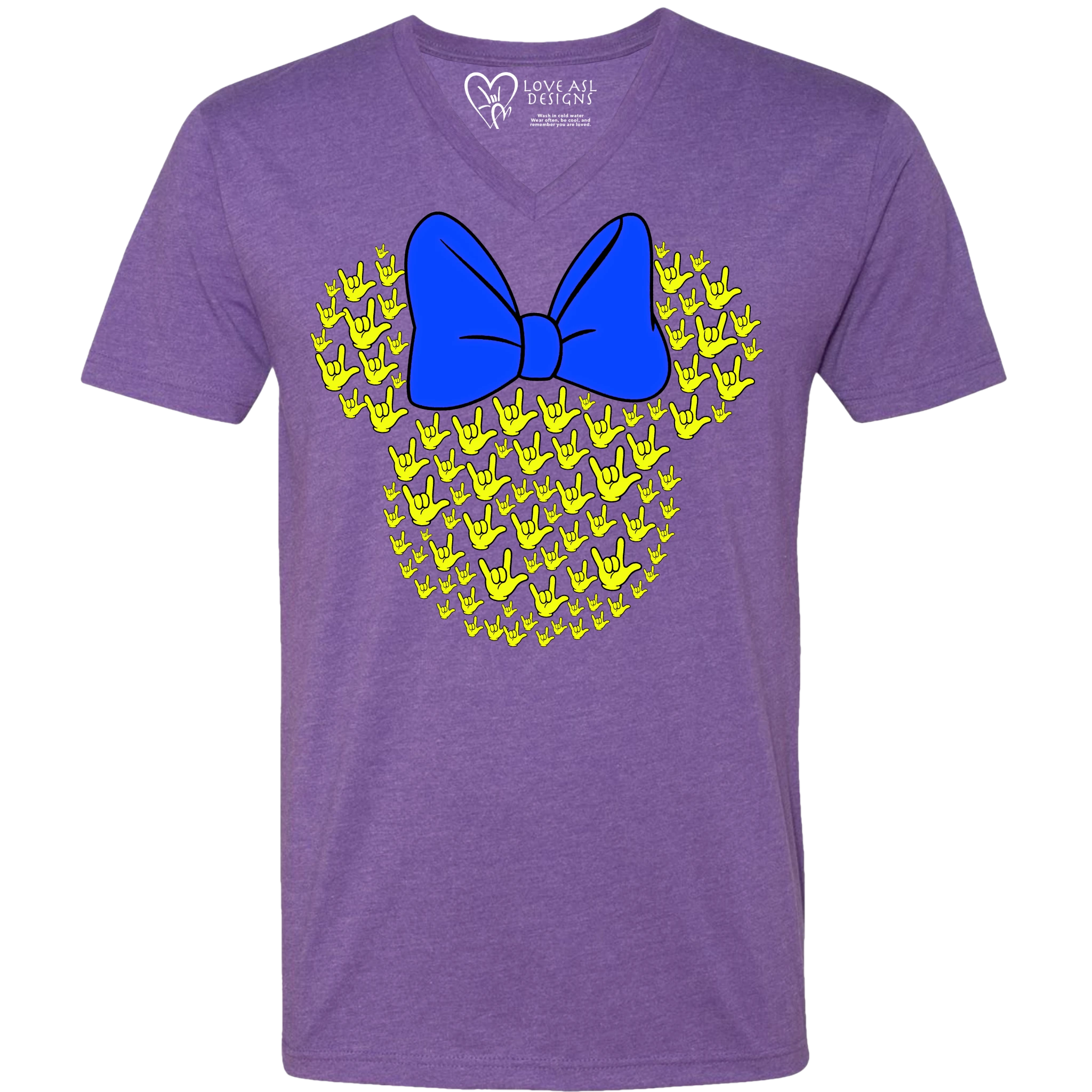 ASL Disney Silhouette Blue/Yellow V-Neck Shirt (MEN)