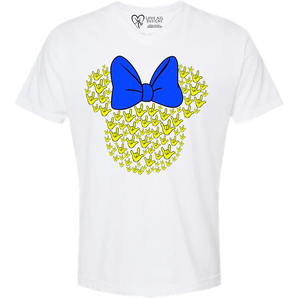 ASL Disney Silhouette Blue/Yellow V-Neck Shirt (MEN)