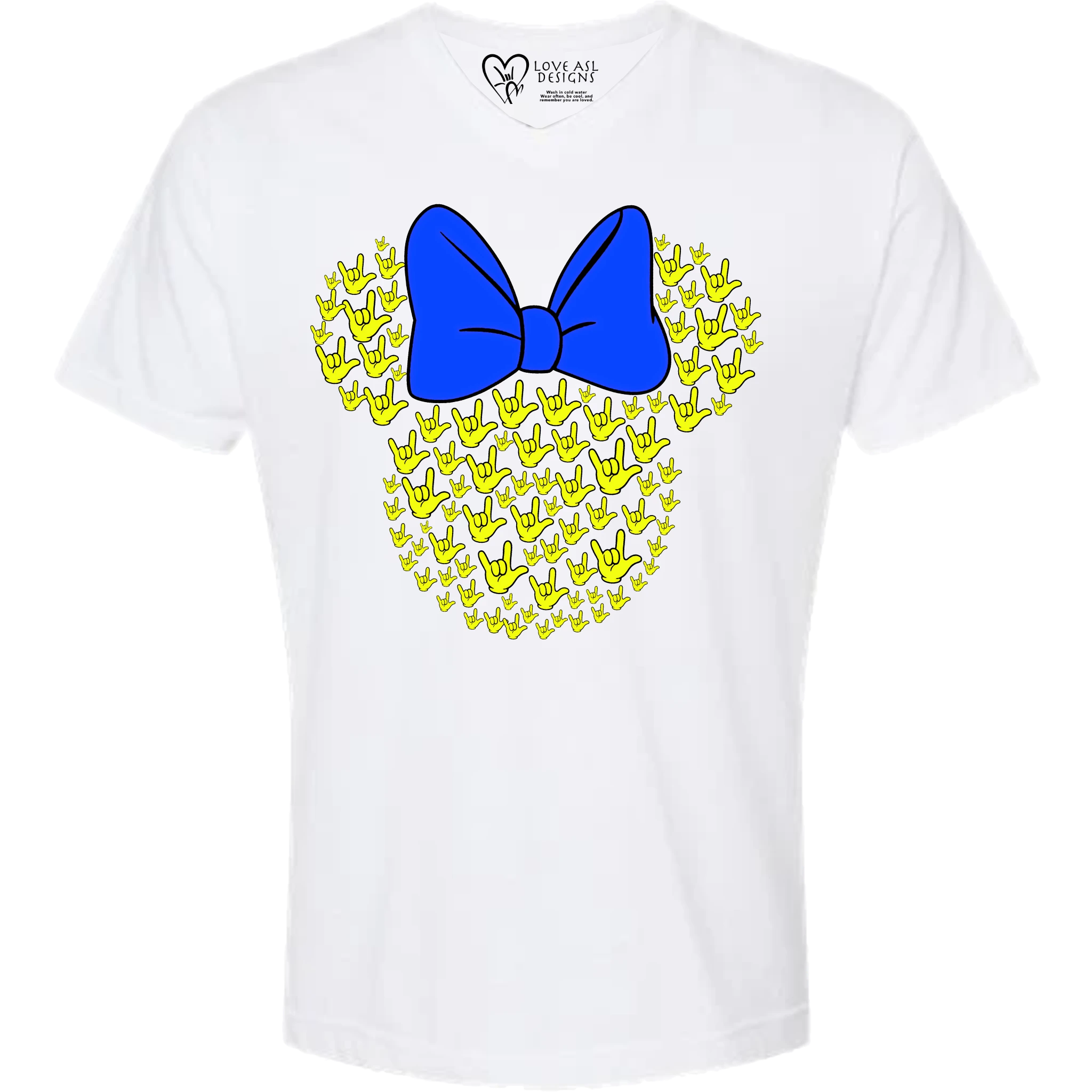 ASL Disney Silhouette Blue/Yellow V-Neck Shirt (MEN)