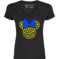 ASL Disney Silhouette Blue/Yellow V-Neck Shirt (WOMEN)