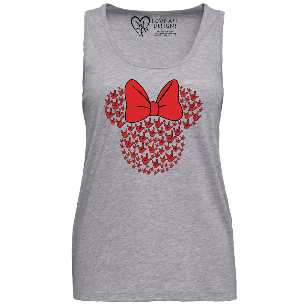 ASL Disney Silhouette Red/Red Tank Top (WOMEN)