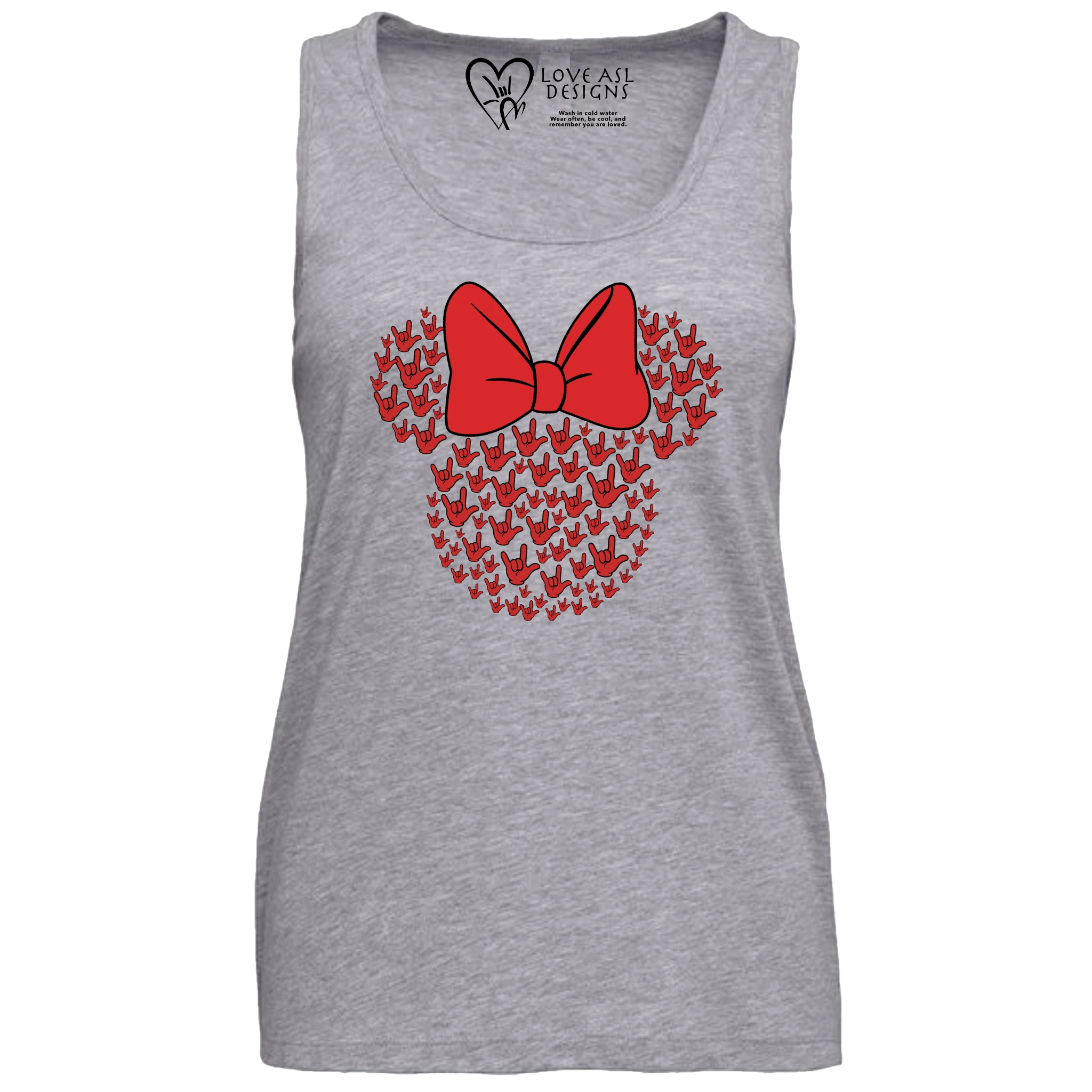ASL Disney Silhouette Red/Red Tank Top (WOMEN)