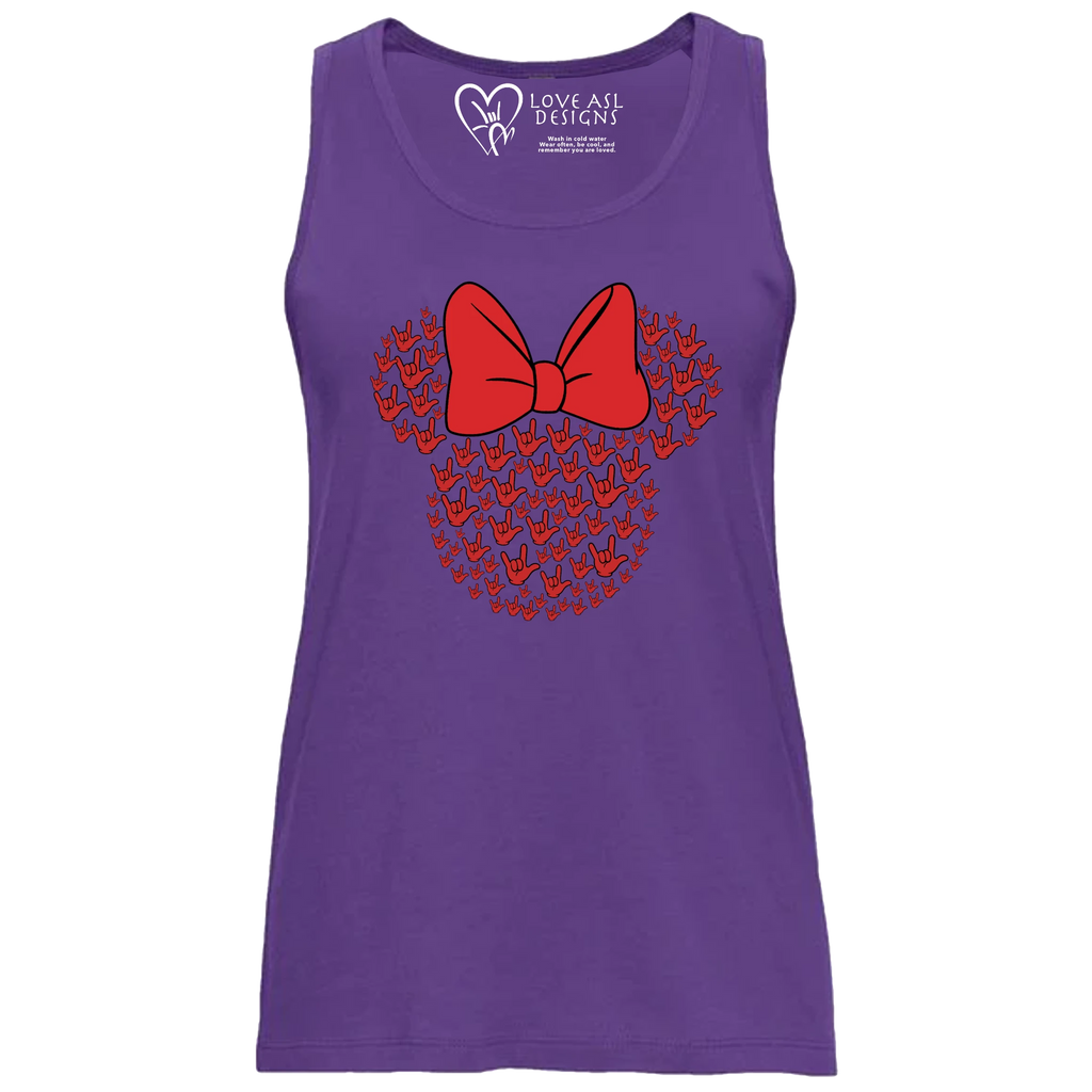 ASL Disney Silhouette Red/Red Tank Top (WOMEN)