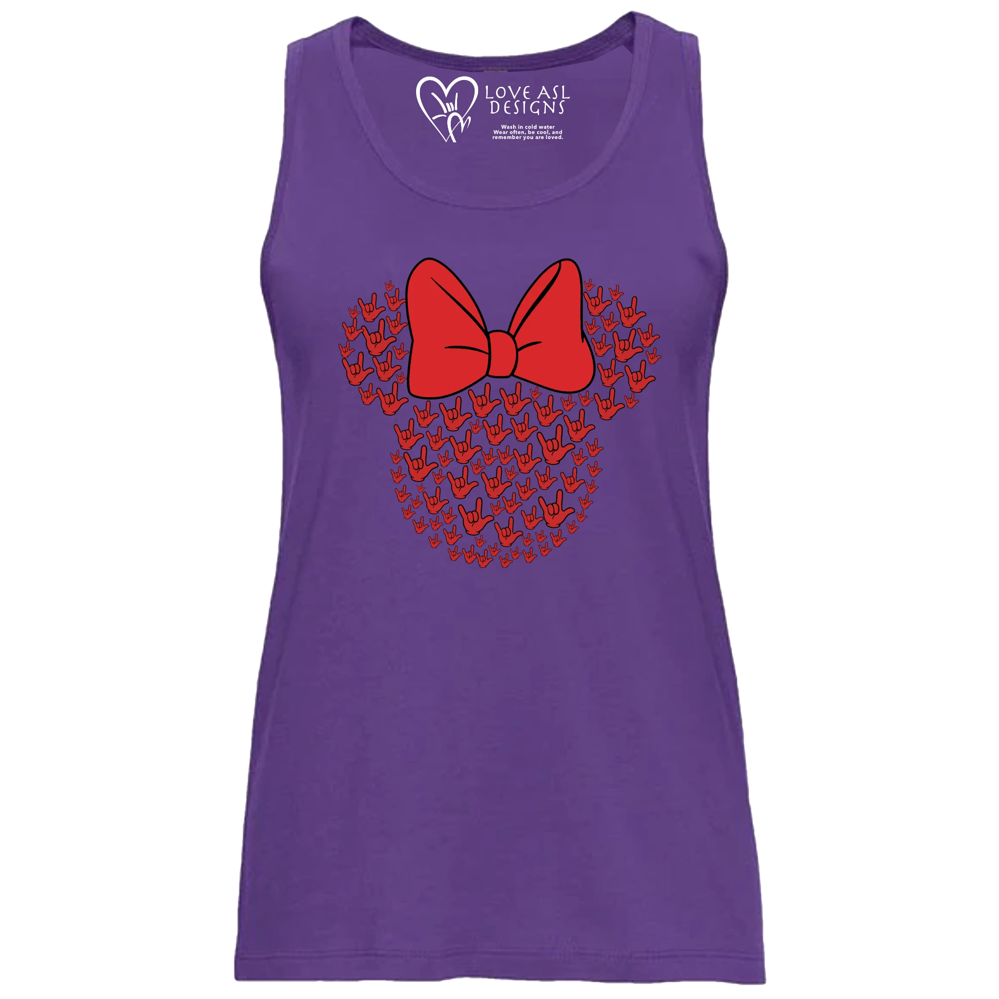 ASL Disney Silhouette Red/Red Tank Top (WOMEN)