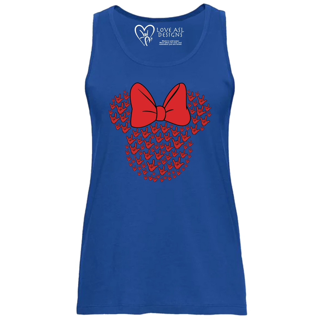 ASL Disney Silhouette Red/Red Tank Top (WOMEN)
