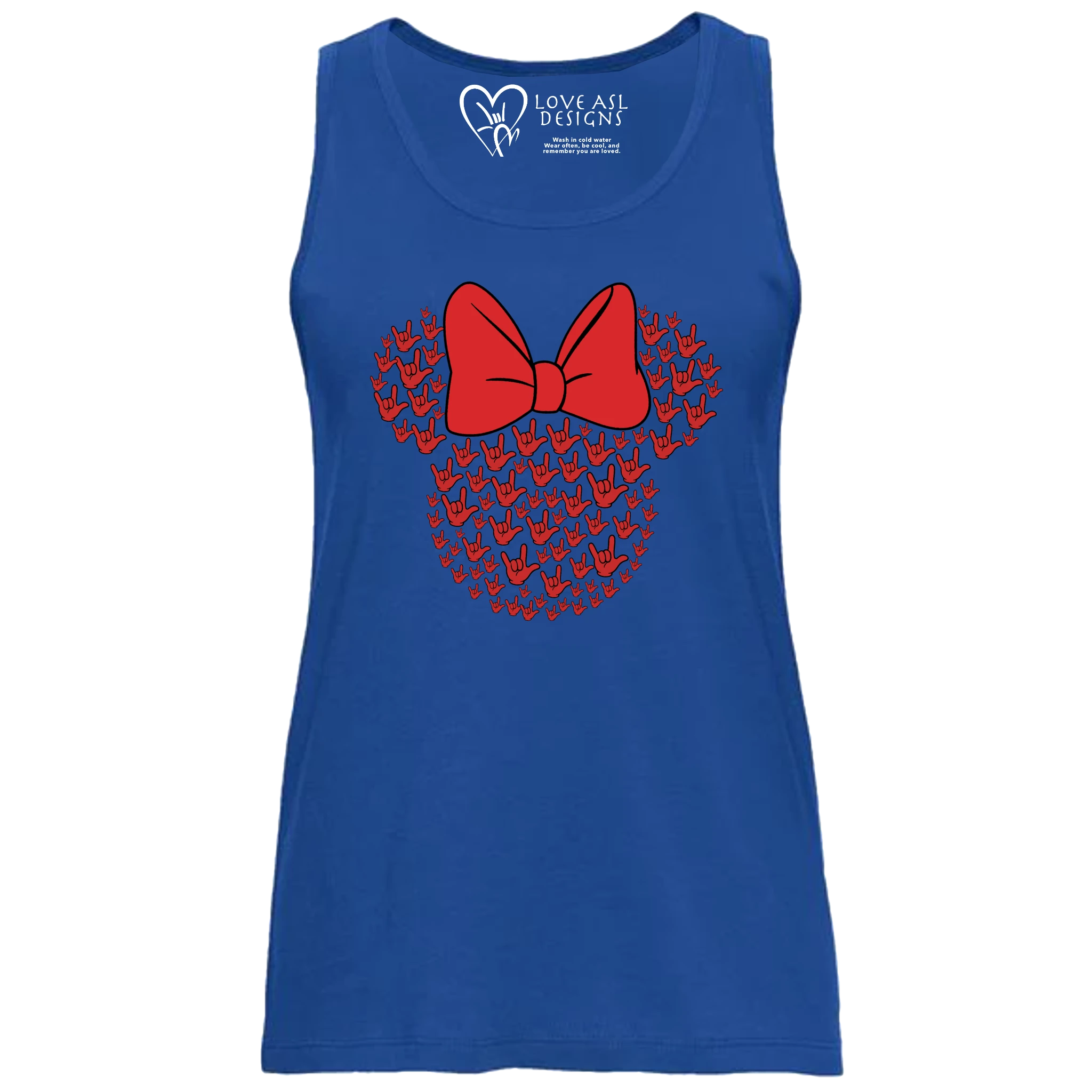 ASL Disney Silhouette Red/Red Tank Top (WOMEN)