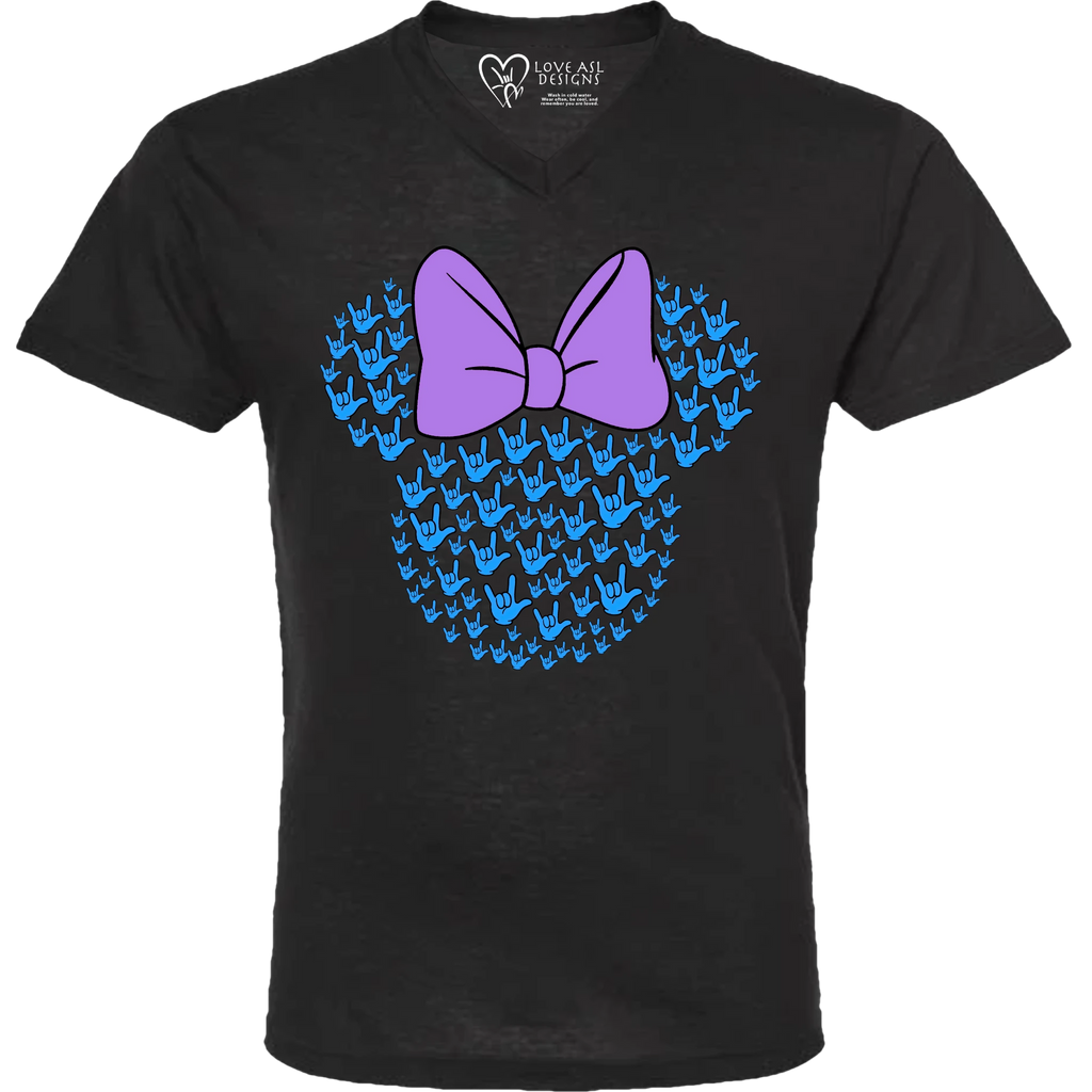 ASL Disney Silhouette Purple/Blue V-Neck Shirt (MEN)