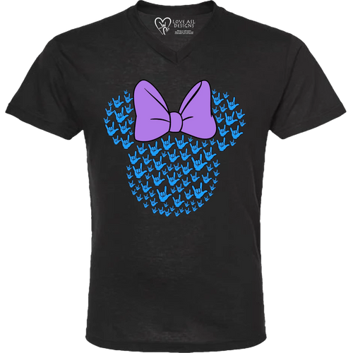 ASL Disney Silhouette Purple/Blue V-Neck Shirt (MEN)